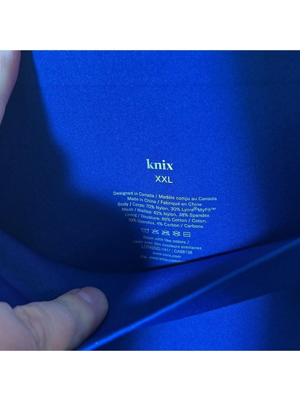 knix royal blue athletic compression leggings XXL yoga workout wear - Picture 5 of 7